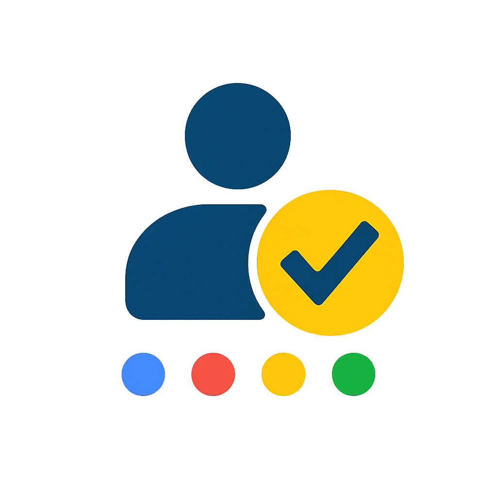 Kreatives Google-Bewertungs-Icon mit Farbakzenten – Symbol für Kundenmeinungen